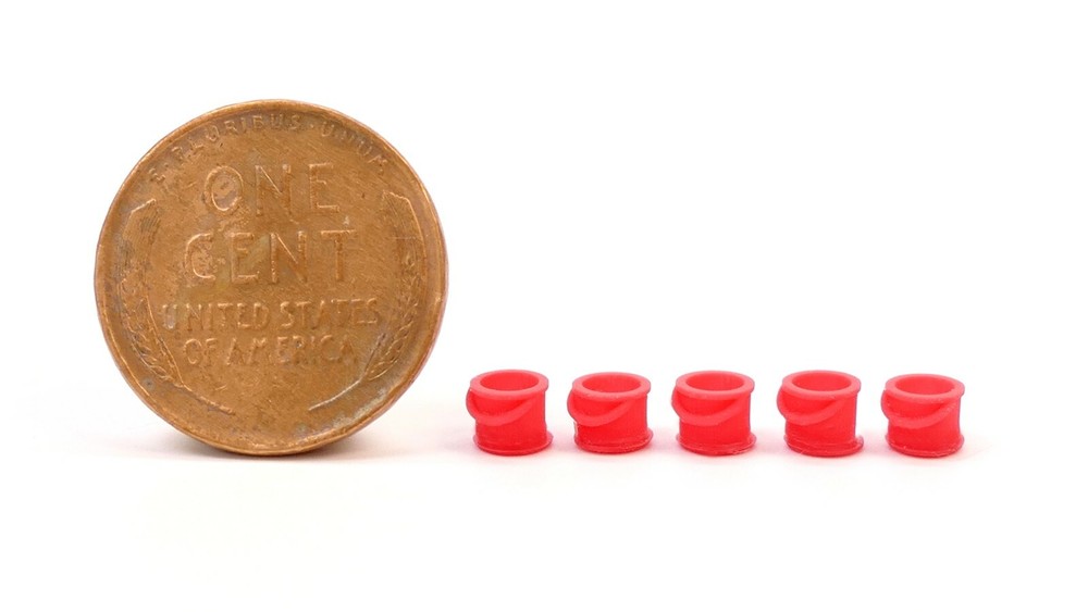 USA Made HO Scale Red Buckets - 5 Pack 870890