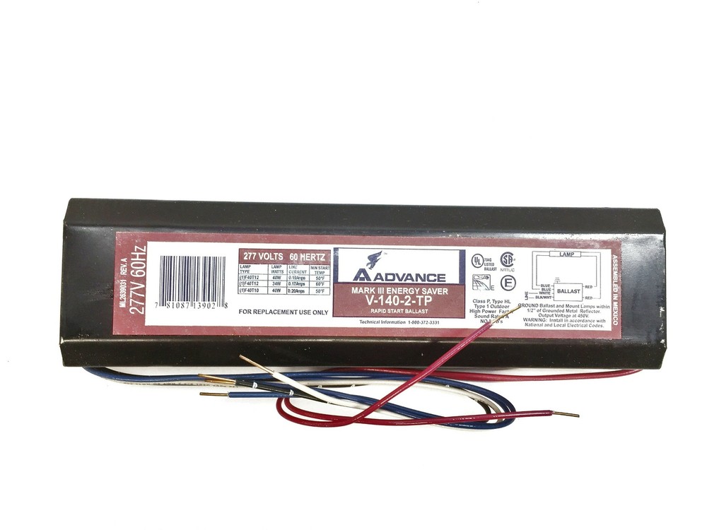 Advance Rapid Start Ballast V1402TP (6V950) NOS