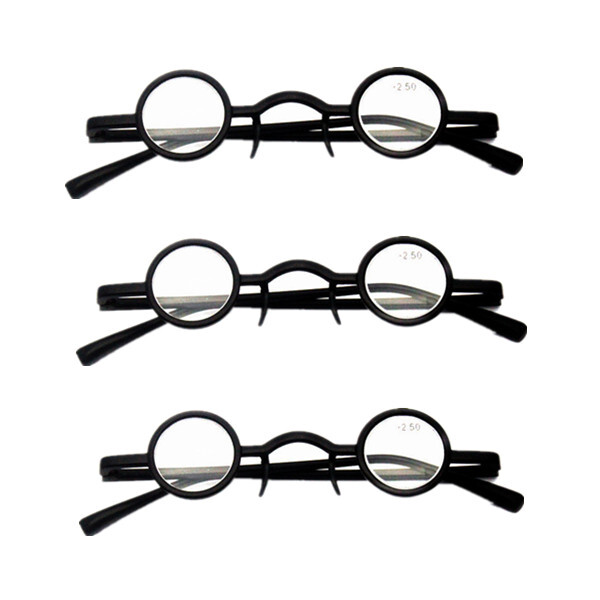 3 PACK Reading glasses Small Round Retro for reader Black/Clear Frames +1.0~3.5