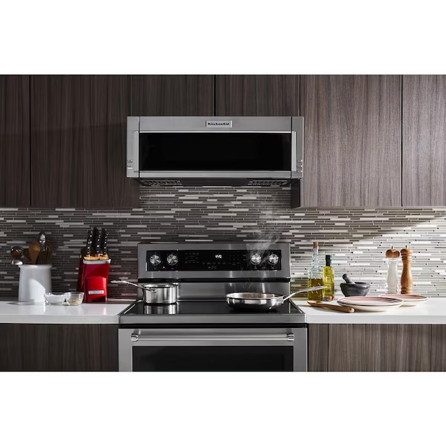 KitchenAid 1.1cu ft Low Profile Over the Range Microwave with Sensor Cooking
