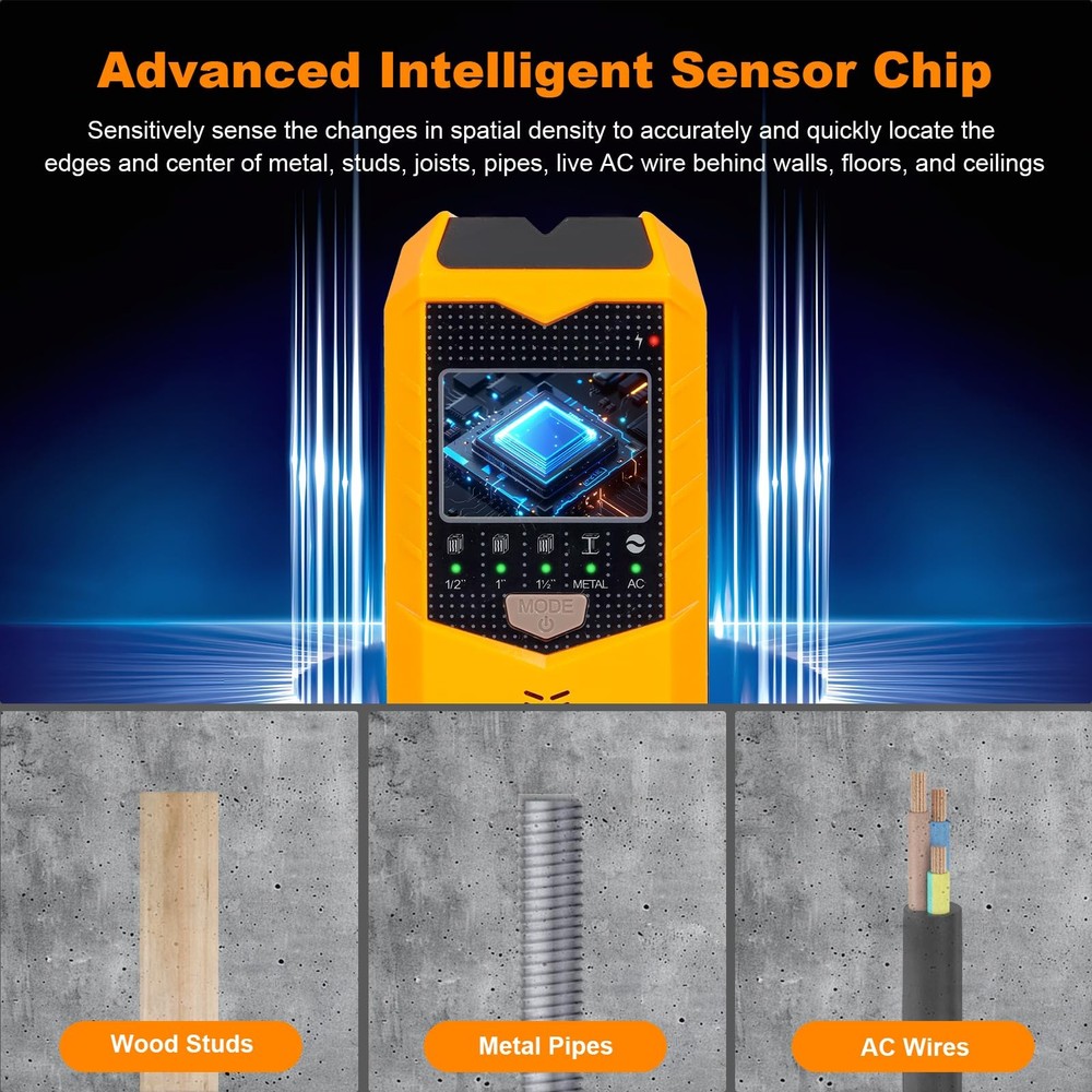 Stud Finder Wall Scanner, 5 in 1 Detector with Smart Microprocessor Chip and HD