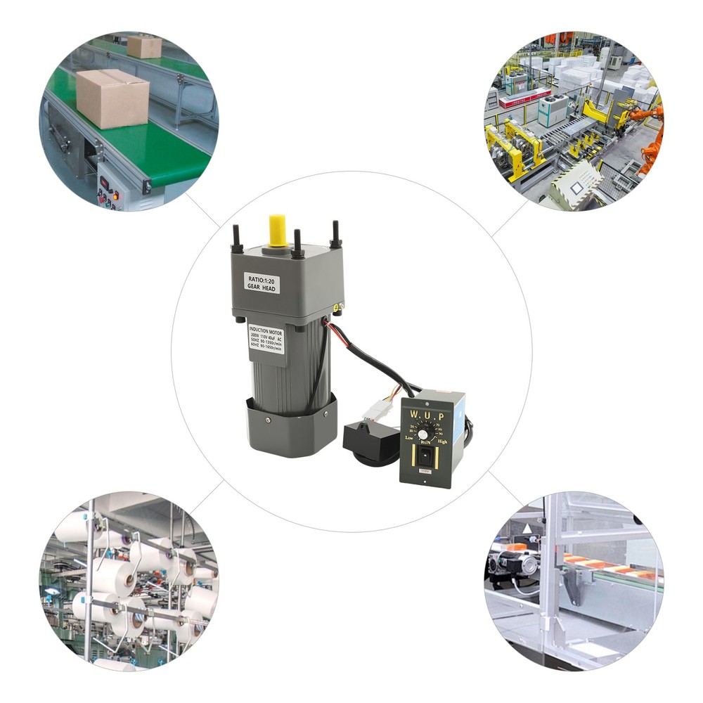 200W AC Gear Motor With Speed Controller Electric Variable Single-Phase 20K 110V