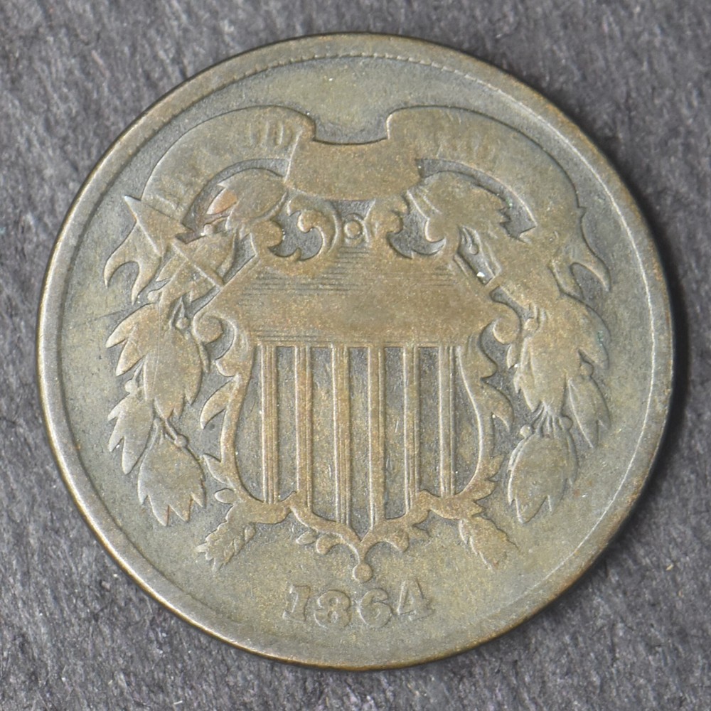 1864 "Large Motto" 2C Two Cent Piece - COINGIANTS -