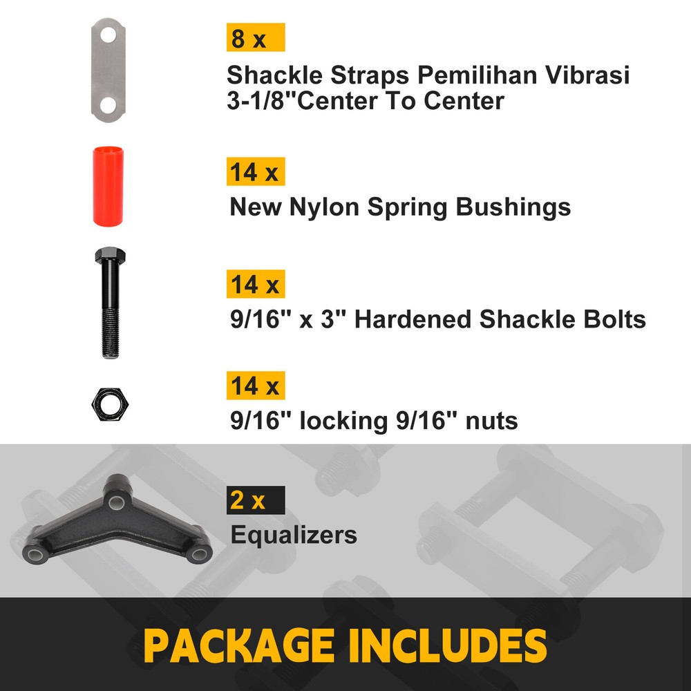 Steel Nylon Tandem Axle Trailer Spring Suspension Rebuild Kit 7k-14k Repair Axel