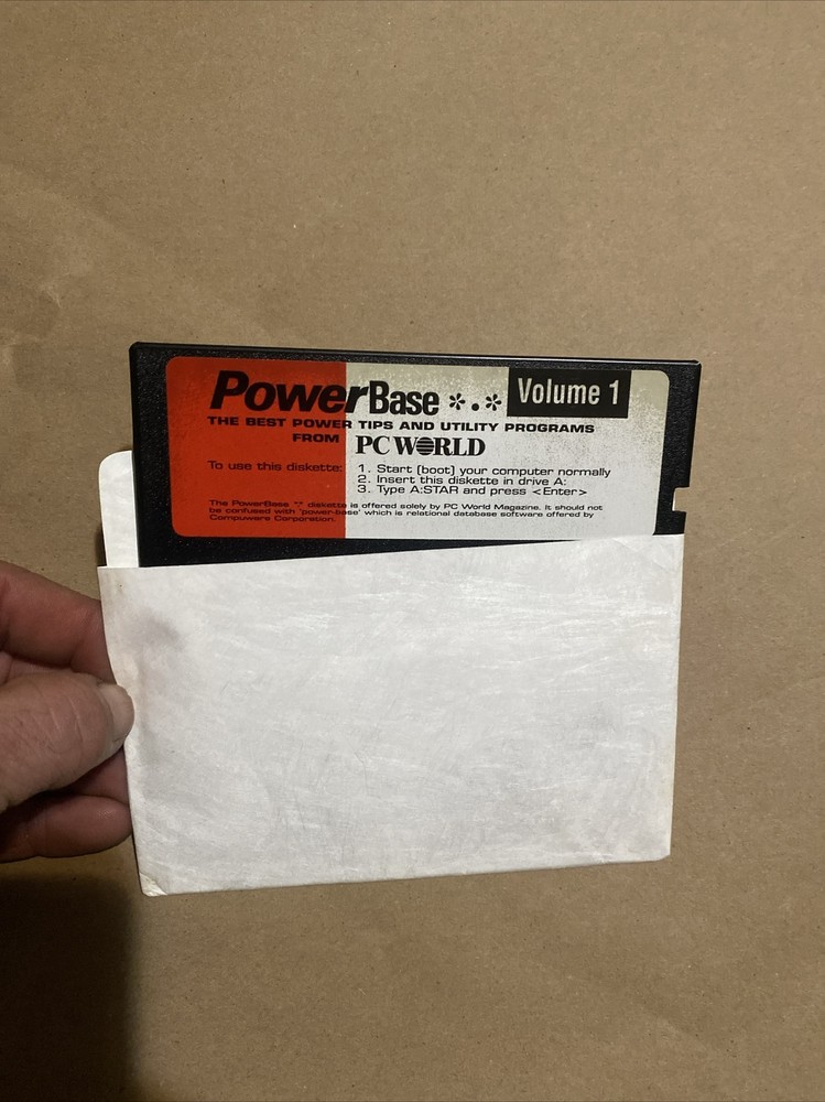 * PC World’s Magazine Volume 1 5.25 Floppy Disk Utility Programs &Tips Powerbase