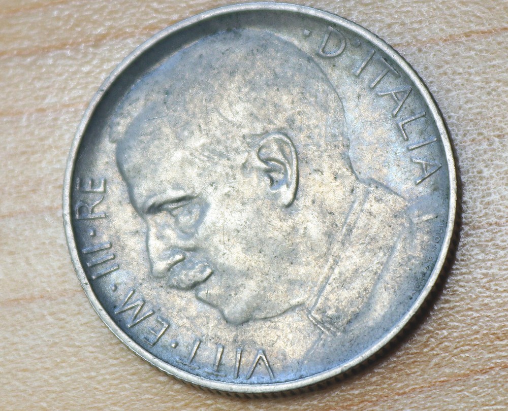 1924 Italy 50 Centesimi Reeded Edge