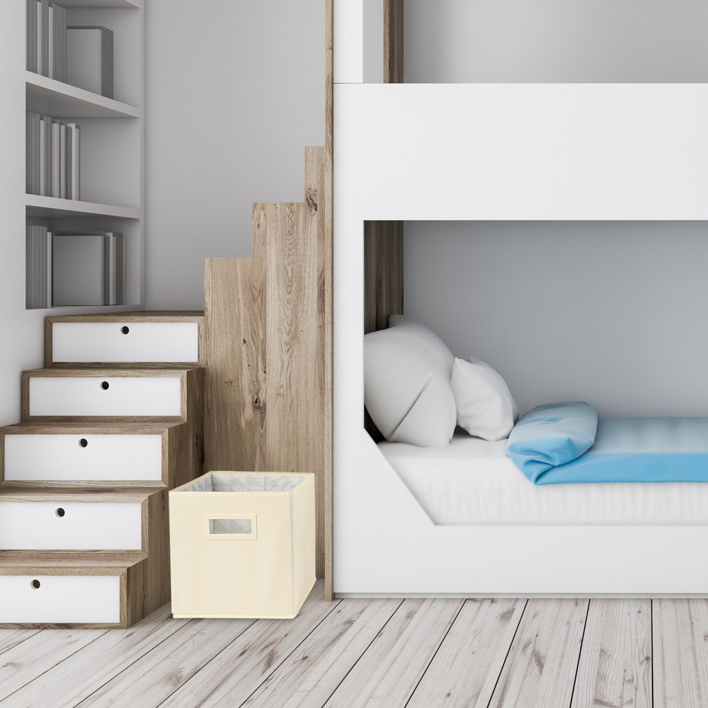 Superio Fabric Organizing Bin, 11" Cream Fabric Cube 6-Pack