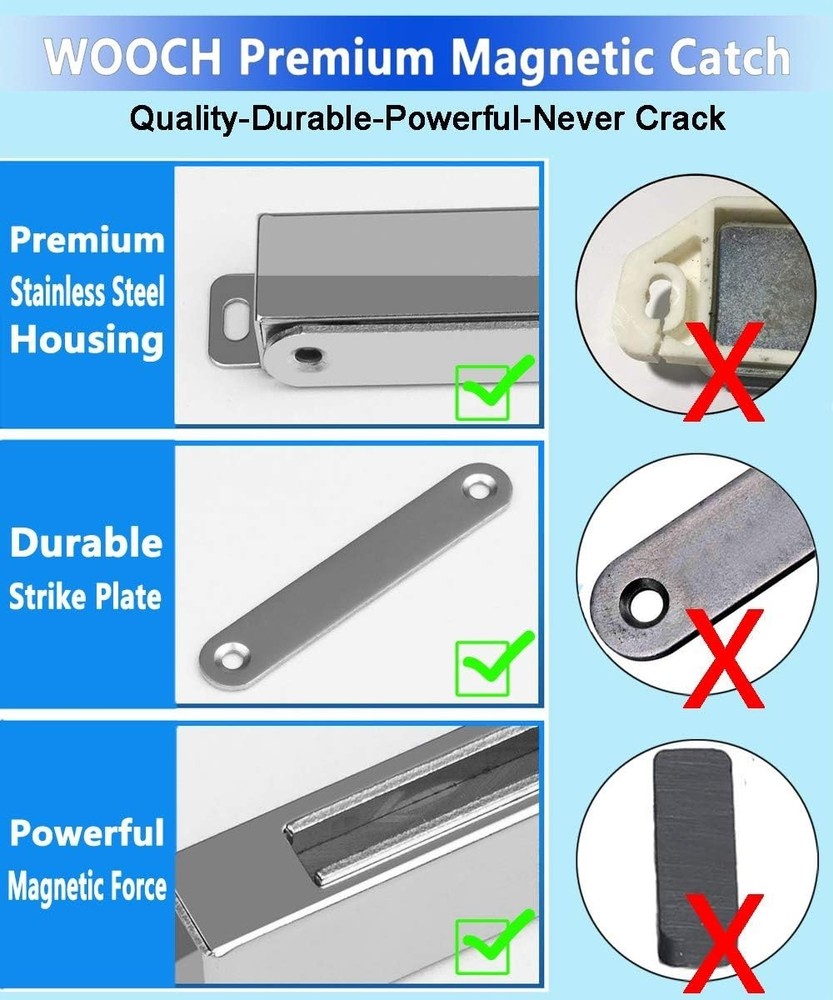 Stainless Steel Magnetic Catch 4-Pack 160lb Pull Force Rustproof Kitchen Cabinet