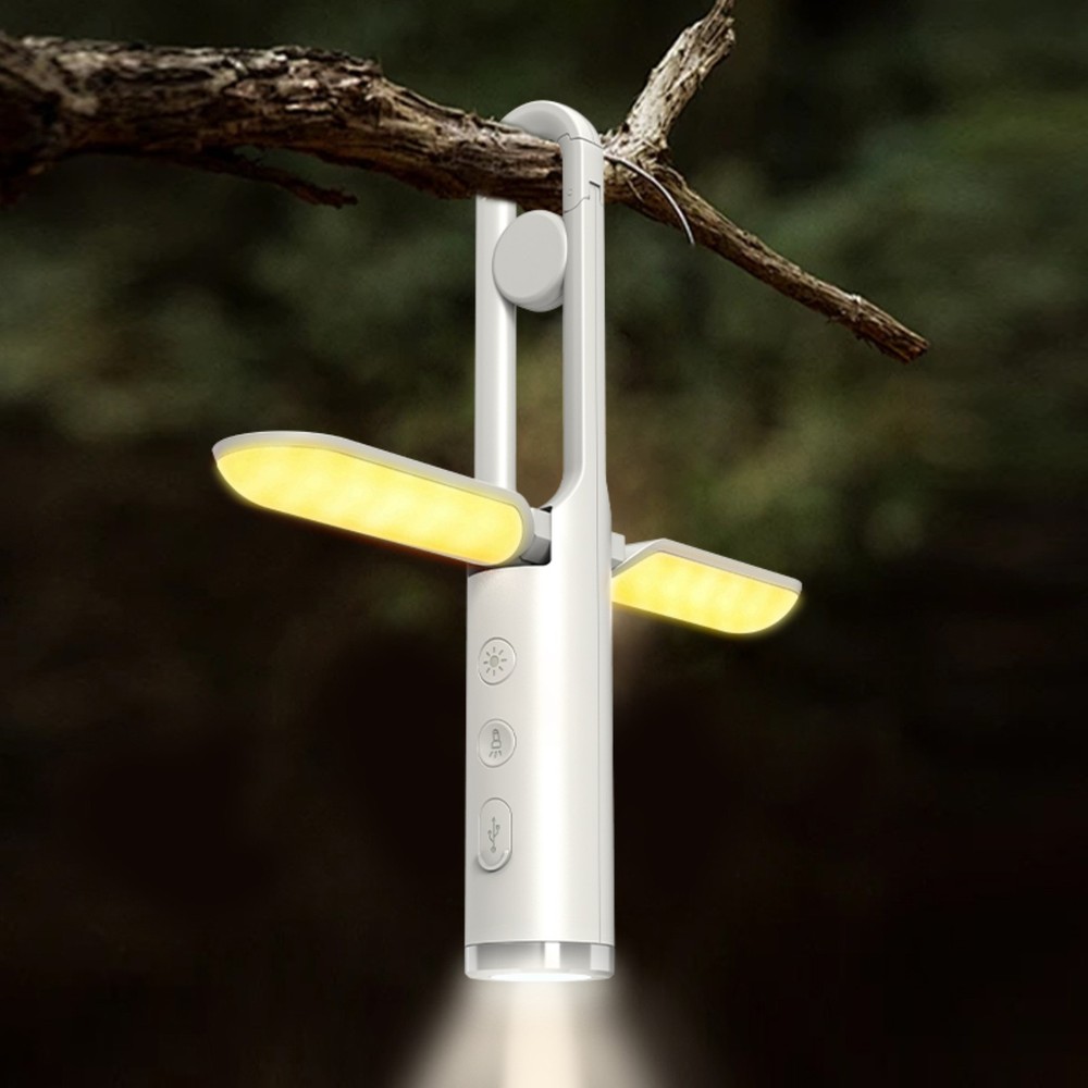 Foldable LED Camping Lantern & Flashlight - 3-Level Dimmable, Portable Rechargea