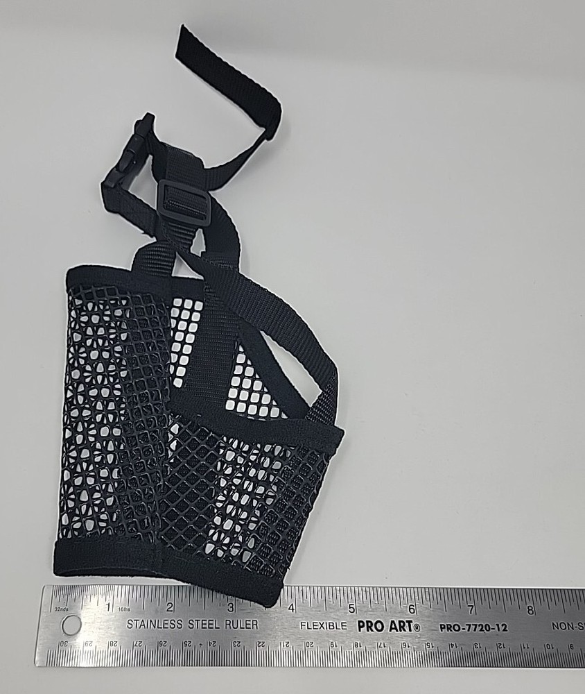 DM01-XL BLACK MESH DOG MUZZLE, NIP Open Mouth