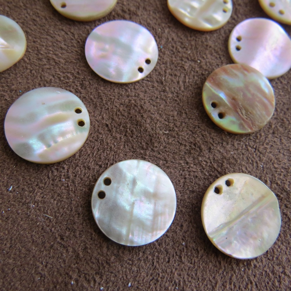 16 Vtg Abalone MOP Shell Button 5/8" Embellishment Buttons