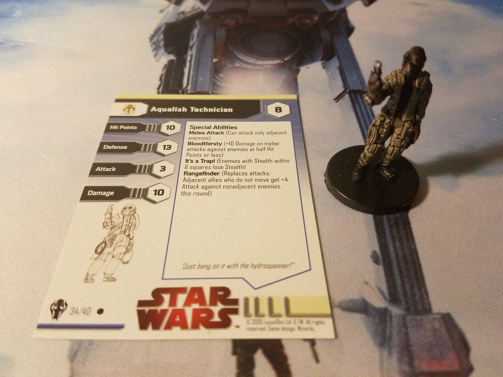 Star Wars Miniatures Galaxy at War 34 Aqualish Technician