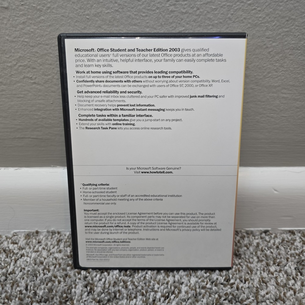 Microsoft Office 2003 Student and Teacher version w/ Key