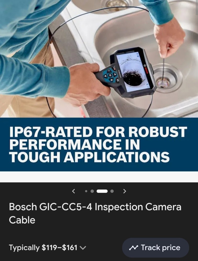 BOSCH Inspection Camera Cable 12ft & 5ft, GIC-CC5-8 & GIC-CC11-8 Bundle - NEW