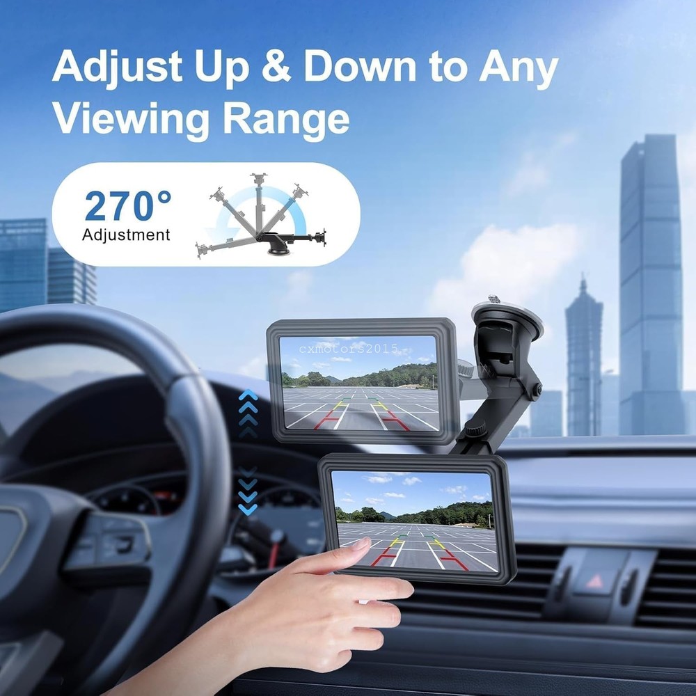 7-11" CarPlay Screen Suction Cup Mount 4-Tab Bracket Windshield Dashboard Holder