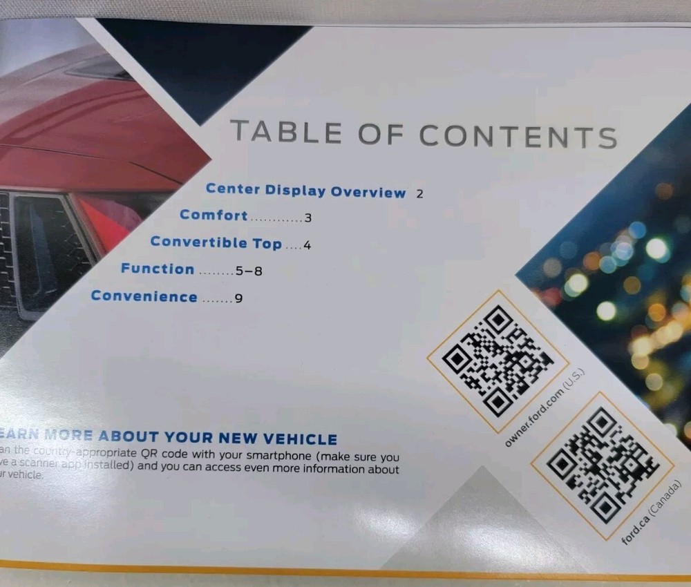 2024 FORD MUSTANG SUPPLEMENTAL OWNER GUIDE & CASE INCLUDE (SEALLED)