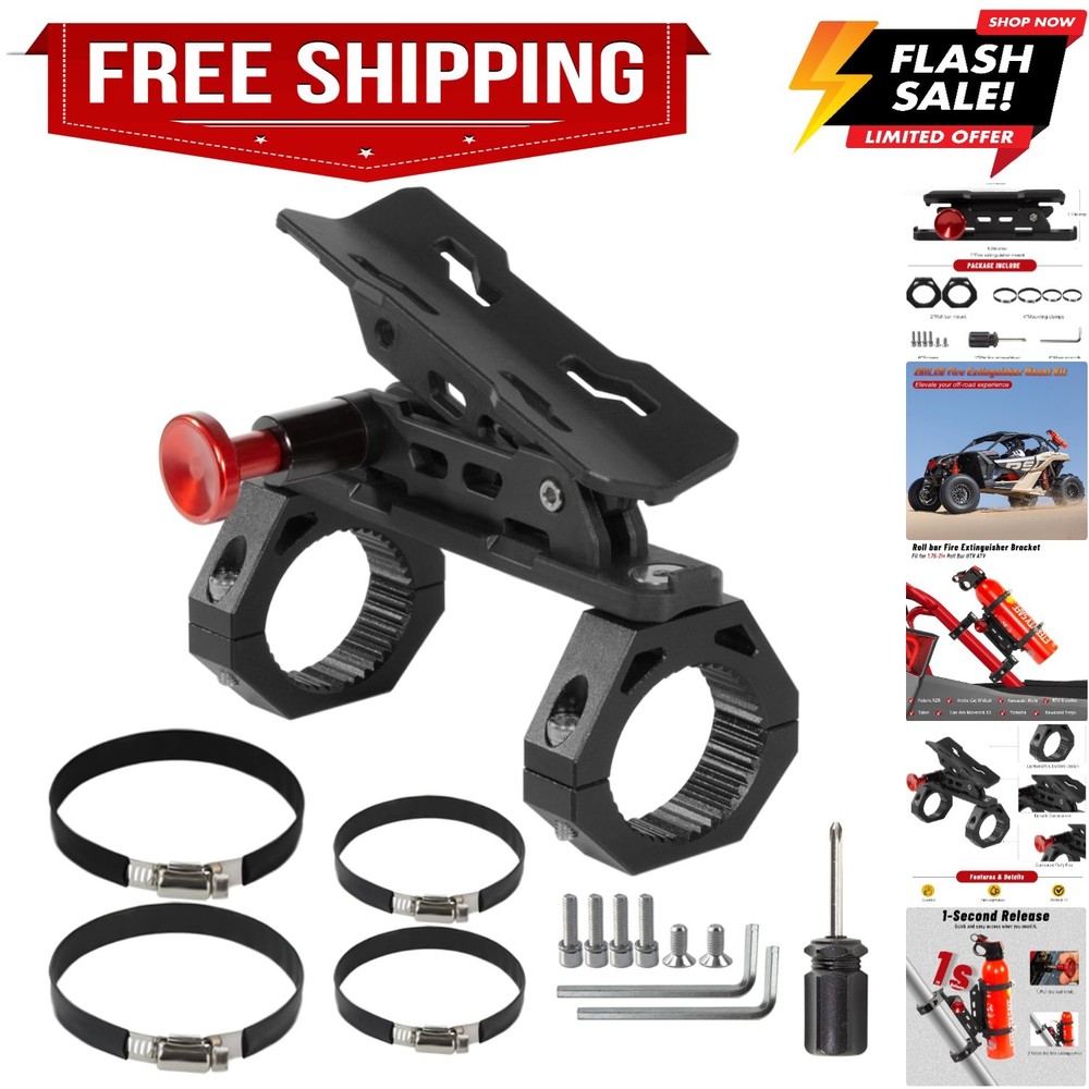 UTV Fire Extinguisher Mount Kit- Quick Release Roll Bar Fire Extinguisher Hol...