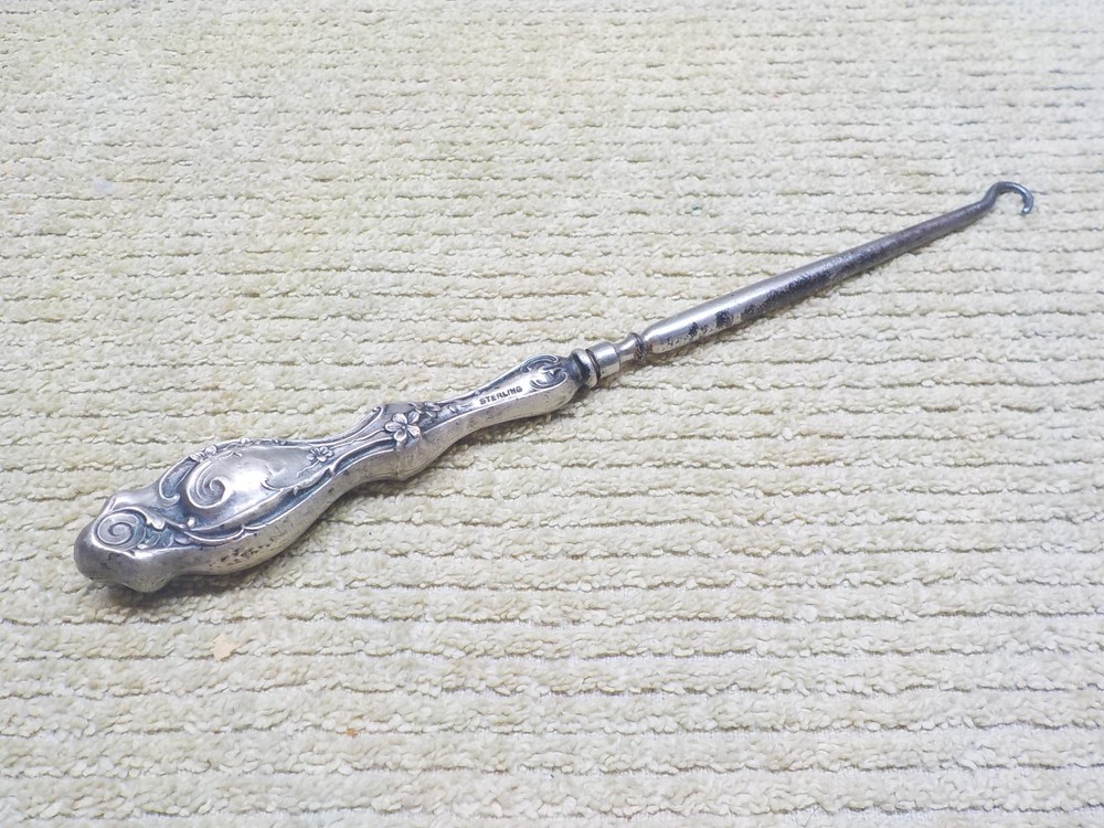 Antique Sterling Handle Button Hook