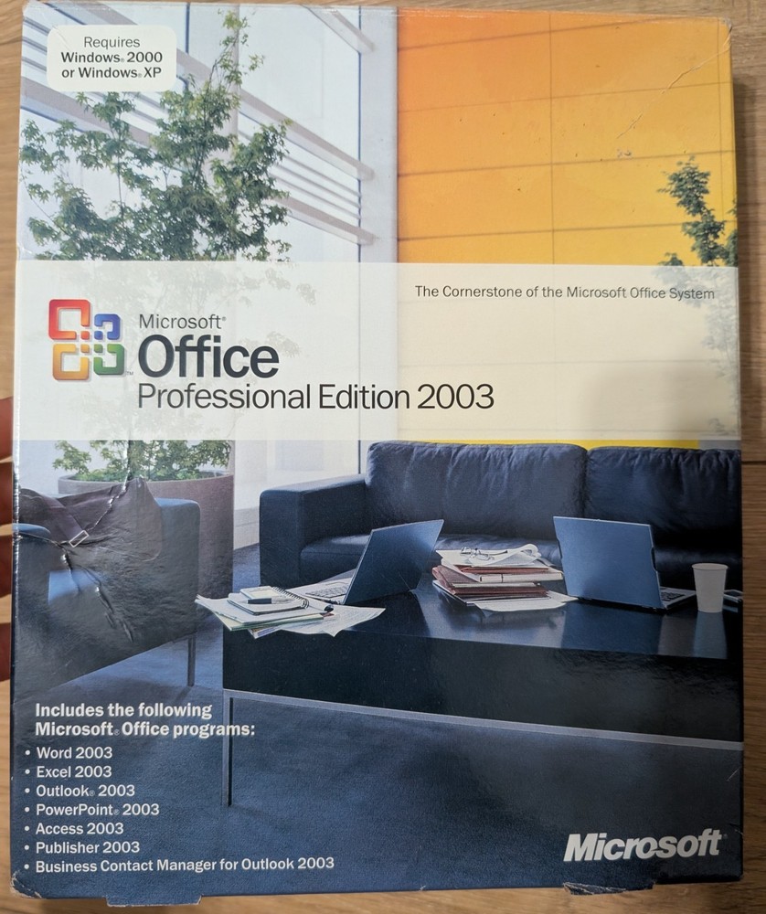 Microsoft Office Professional 2003 Box Word Excel Access with log key