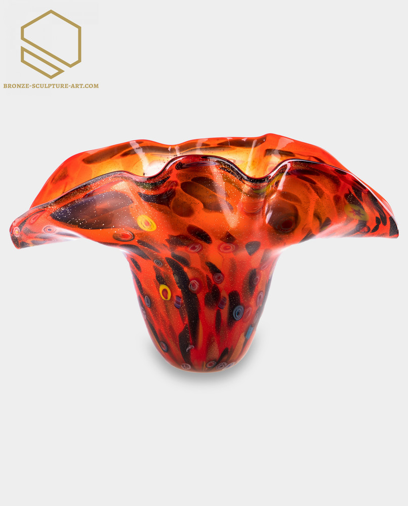 Glass Vase Murano Style Lava