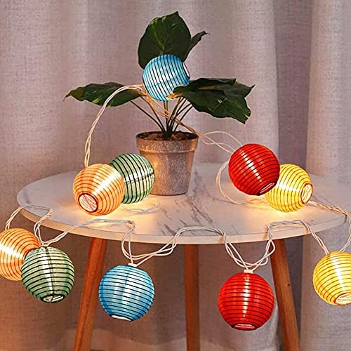 Nylon Lantern String Lights 10 Multicolor Lanterns Nylon Multicolored Lantern