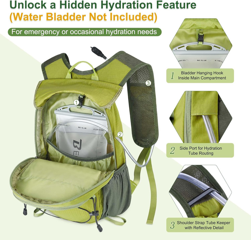 Hiking Backpack 15L Small Backpack Packable Day Pack Water Resistant Lightweight