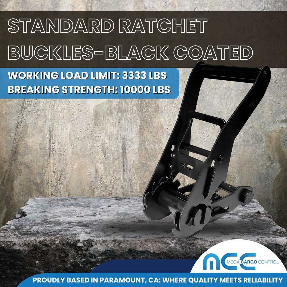 Mega Cargo Control 2" Replacement Standard Ratchets, Black Coated, 2-Pack