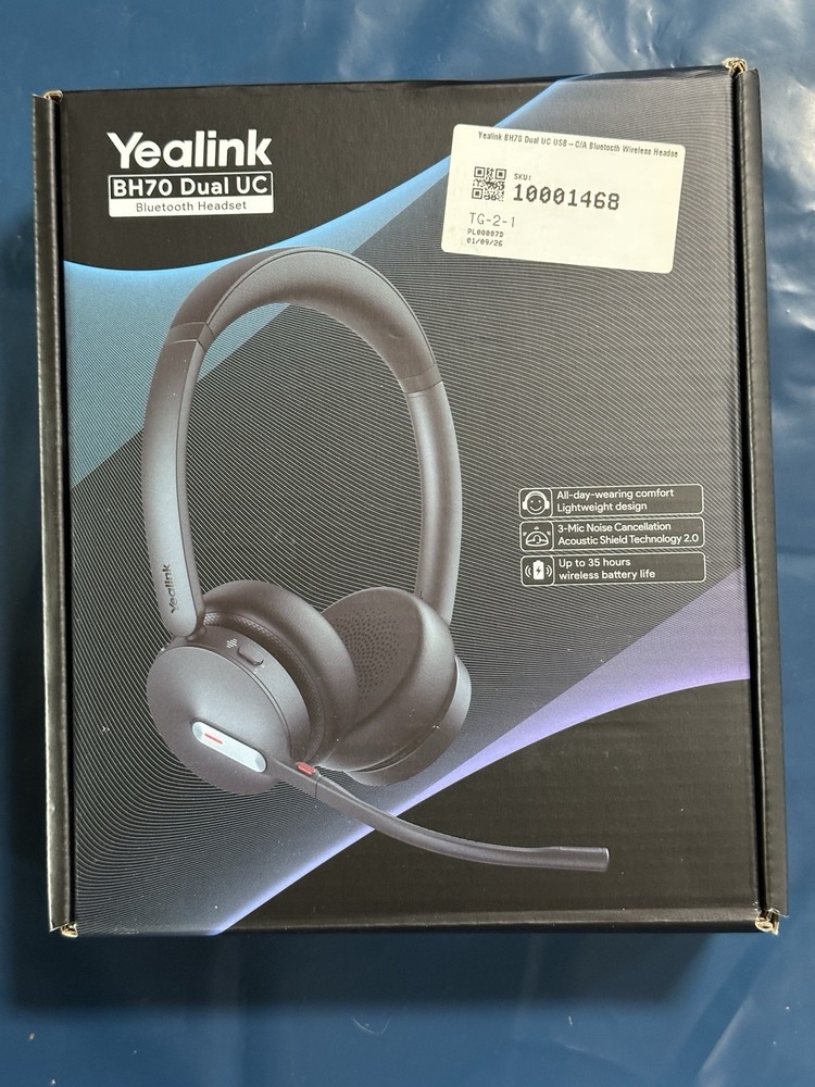 Yealink BH70 UC Wireless Bluetooth Headset with Microphone for Work