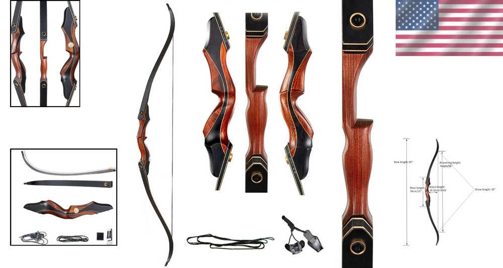 Traditional Takedown Hunting Bow 40lbs