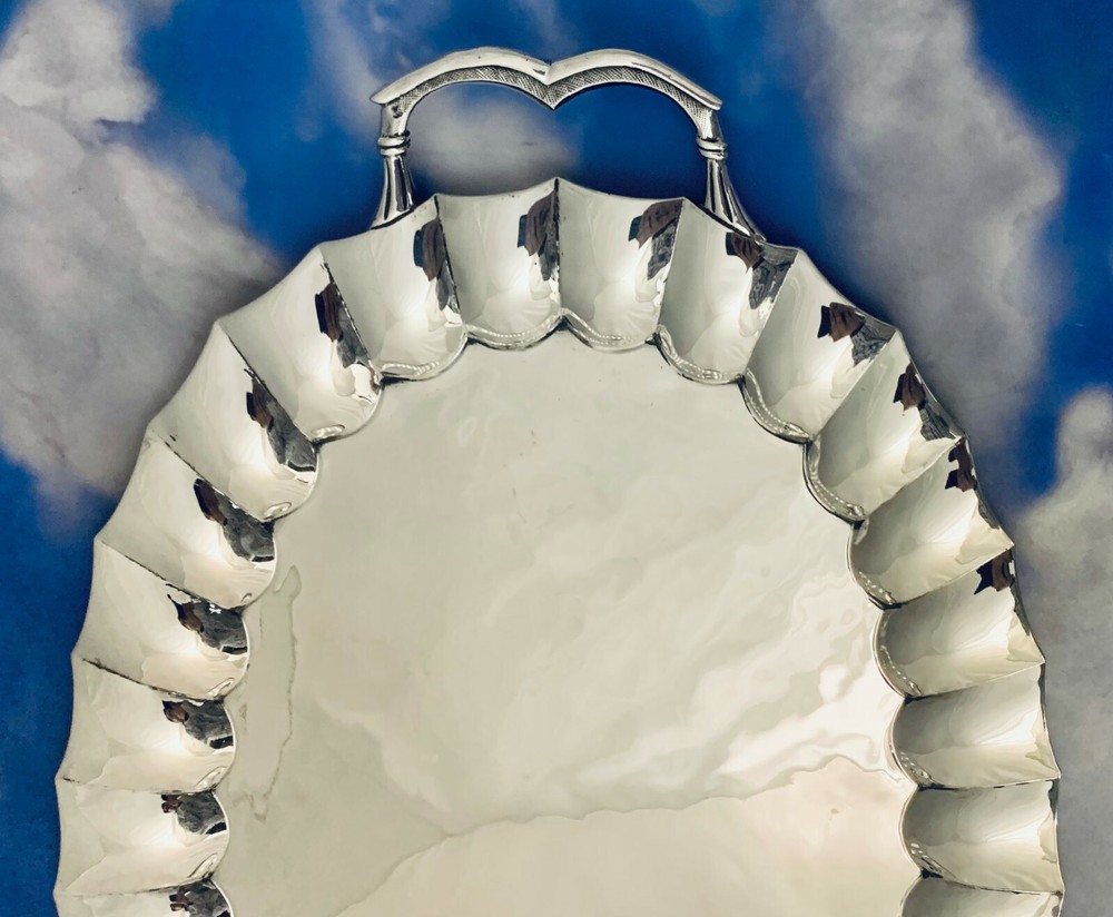 RARE LARGE MEXICAN SOLID 925 STERLING SILVER OVAL TRAY / PLATTER~ HEAVY !!!