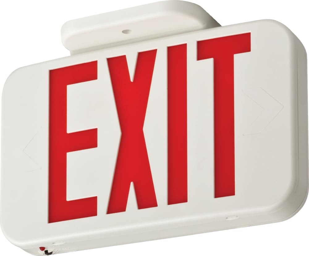 LED Exit Sign Single Sided Switchable Red Green Emergency Backup Wall Mount