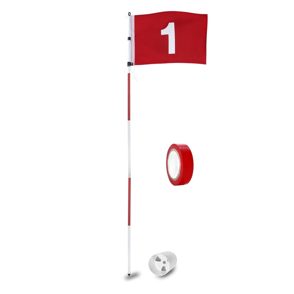 KINGTOP 6ft Golf Flagstick Basic Portable Five-Section Design for Backyard Pr...