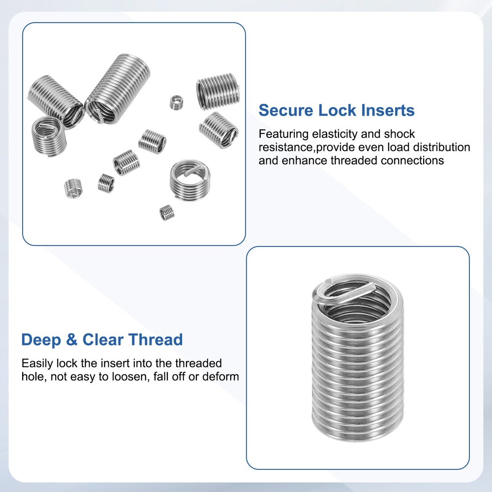 20pcs Wire Thread Inserts 10#-32 UNF 3D 14.4mm Helical Threaded Sleeve