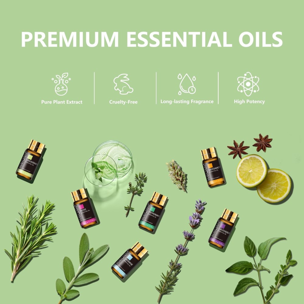 MAYJAM Aromatherapy Essential Oils Set 20 Pack 5ml for Diffuser & Skin Care