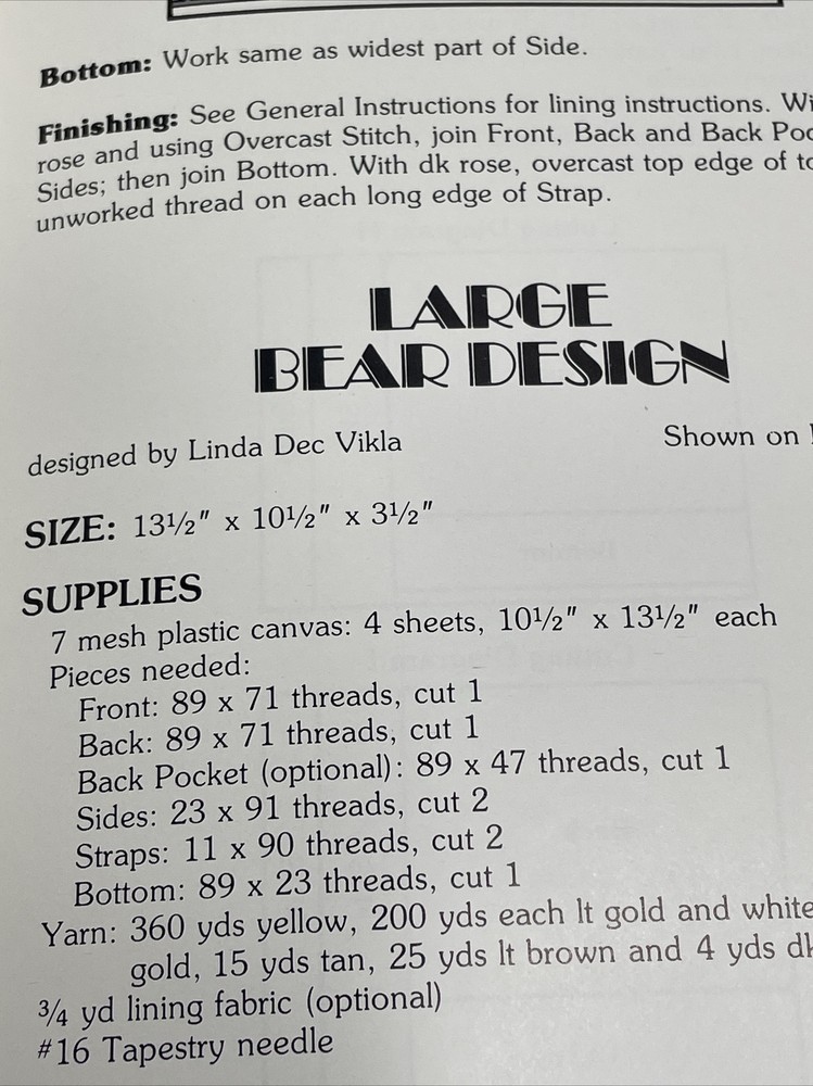 Leisure Arts Needlepoint Totes for Plastic Canvas 10 Projects Pattern