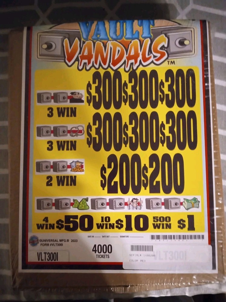 NEW Vault Vandals Instant Pull Tab Game