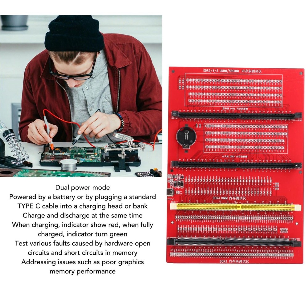 Memory Tester, Memory Diagnostic Analyzer, 4 in 1 Desktop DDR3 DDR4 DDR5UDMM