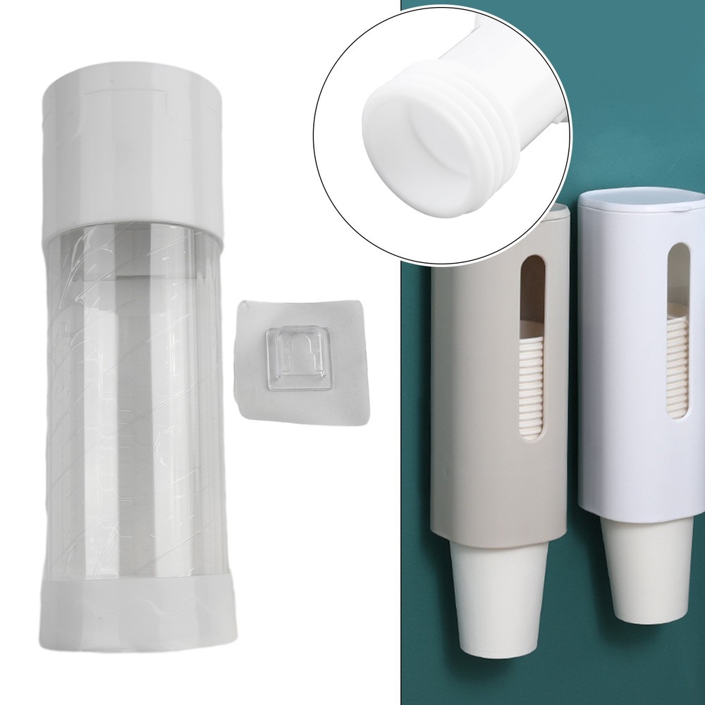 User Friendly Wall Mount Cup Dispenser for Disposable Cups Black/White