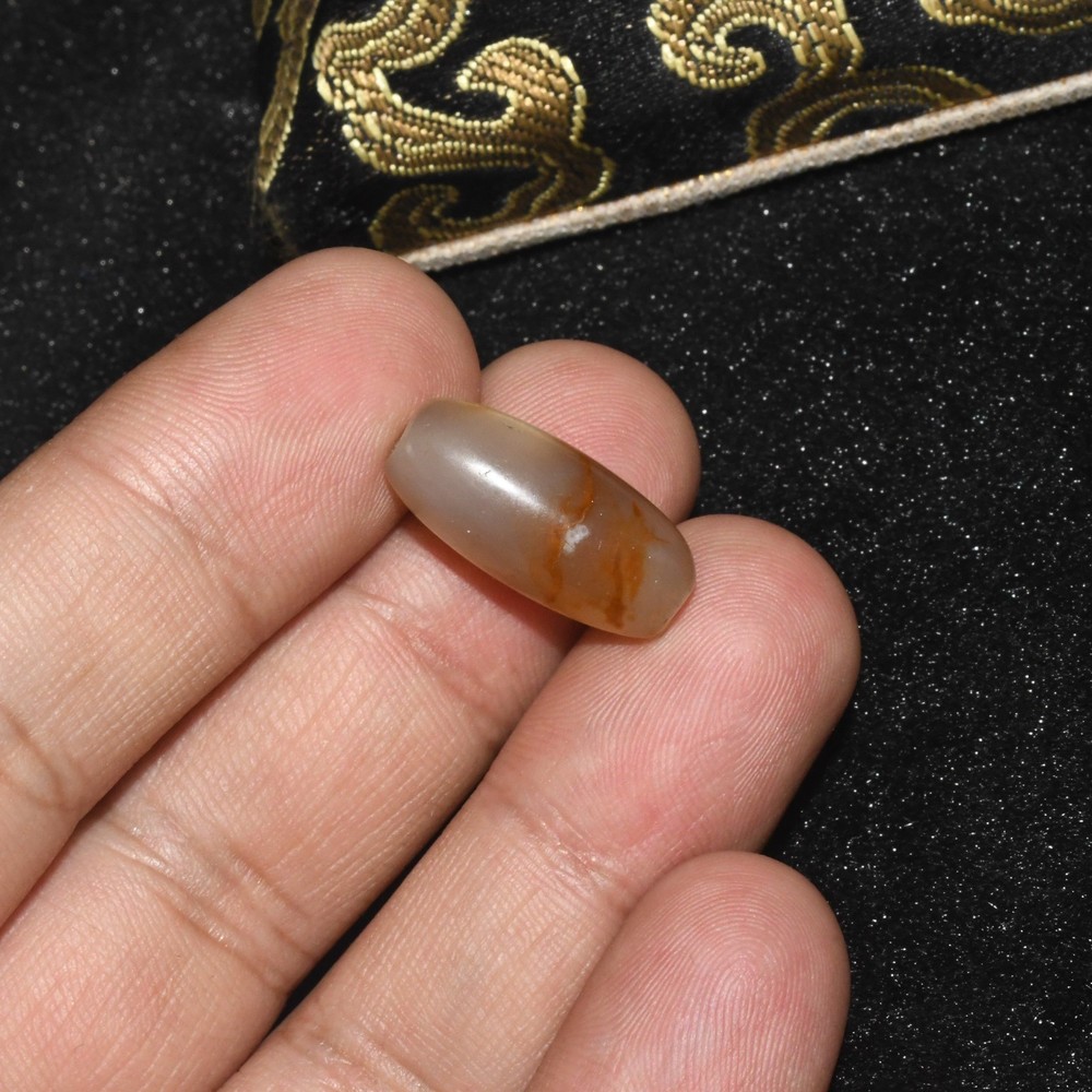 Authentic Ancient Tibetan Himalayan Banded Agate Stone Dzi Bead