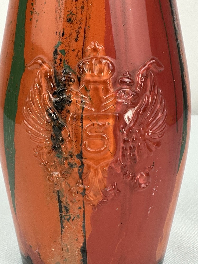 Painted Glass Alcohol “S” Bottle