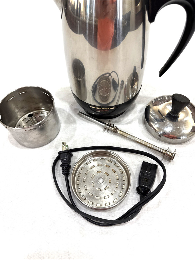 FARBERWARE SUPERFAST FULLY AUTOMATIC PERCOLATOR 2-8 CUP CAPACITY MODEL 138