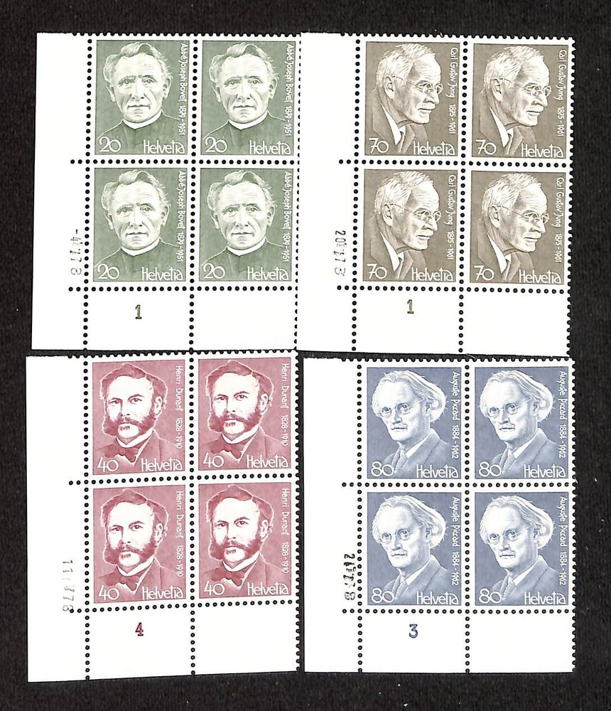 Switzerland, Postage Stamp, #662-665 Blocks Mint NH, 1978 (BB)