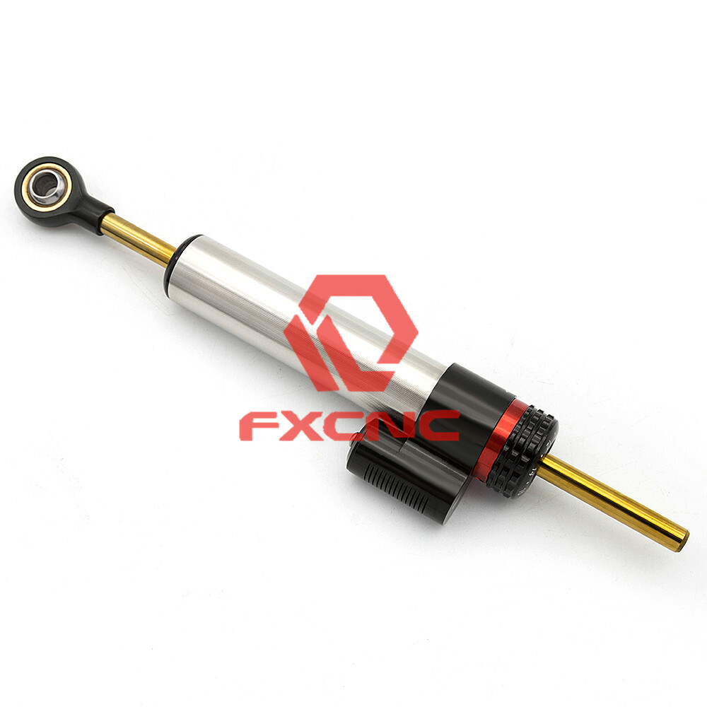 CNC Universal Motorcycle Steering Damper Stabilizer Linear Alumunm Silver 1xPcs