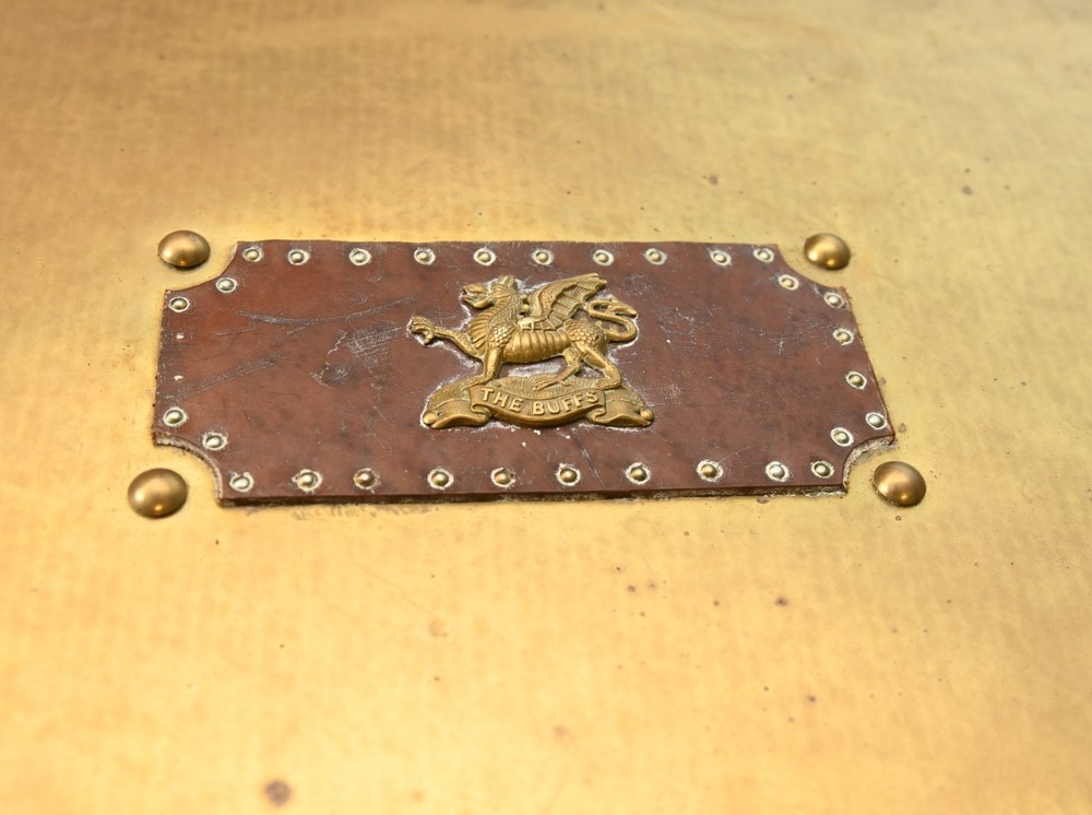 Large Steamer Trunk Box Copper Luggage Case Table