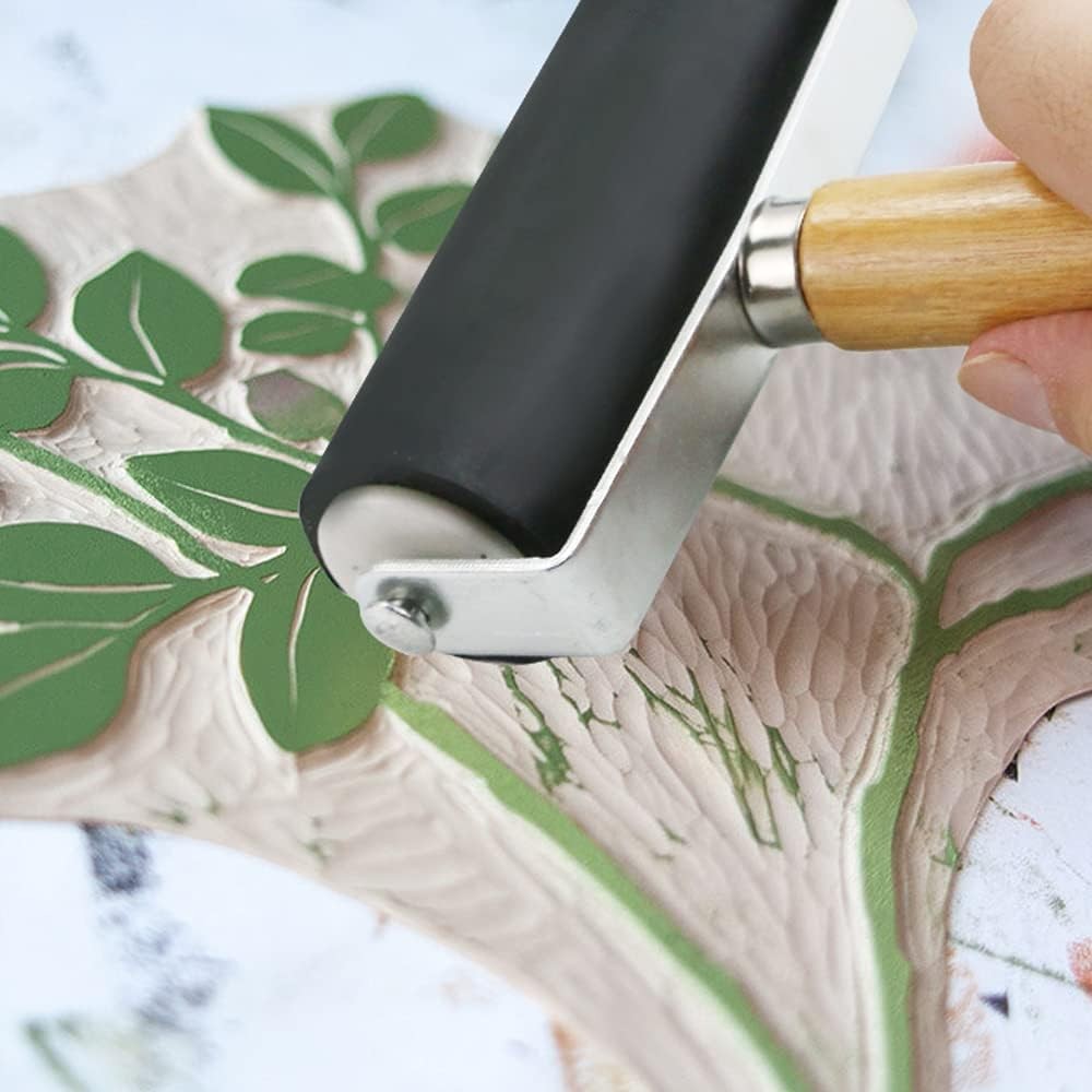 3 Pack Rubber Brayer Roller Hard Rubber Vinyl Roller for Printmaking Wallpapers