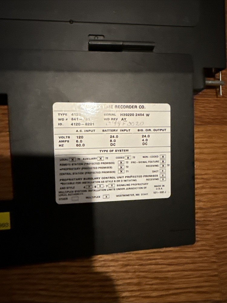 Simplex 4100-8001 Operator Interface Panel for Simplex 4100￼ Fire Alarm Systems