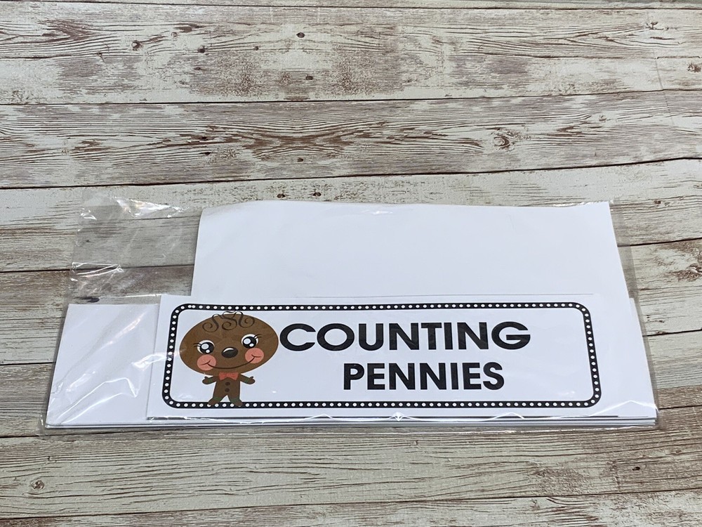 Gingerbread Boy - Themed Learning Centers - Counting Pennies - Laminated #