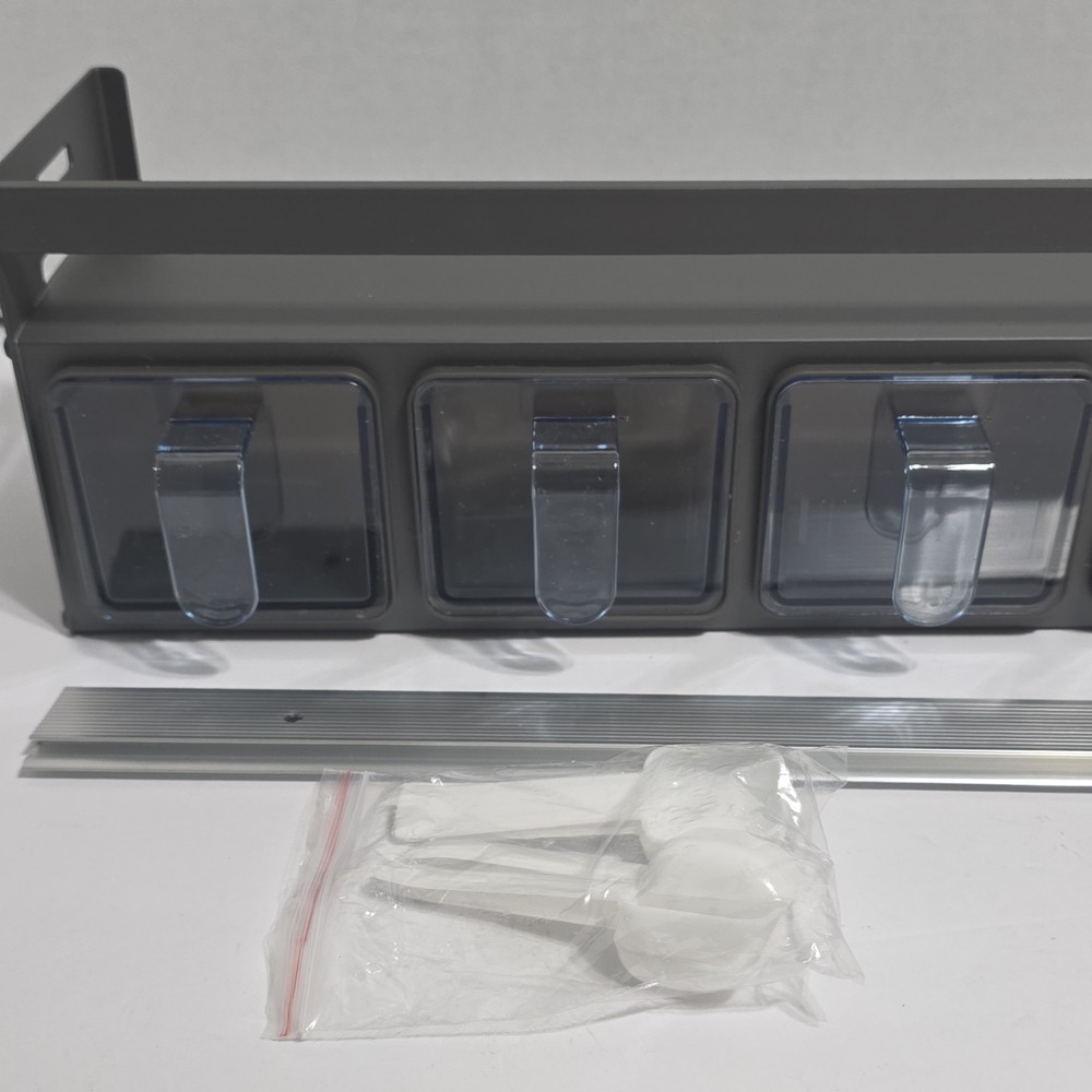 Gray 6-Compartment Wall Mounted Storage Bin Organizer