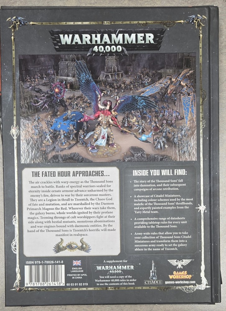 Games Workshop Warhammer 40K Thousand Sons codex and Datacards Expansion English