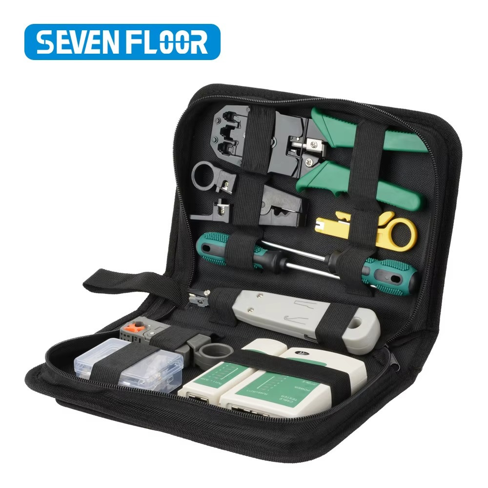 Network Tool Kit - RJ45 Crimper, Tester & Strippers for Ethernet Cable Work
